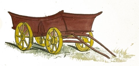 Old Red Wagon Drawing - ReusableArt.com