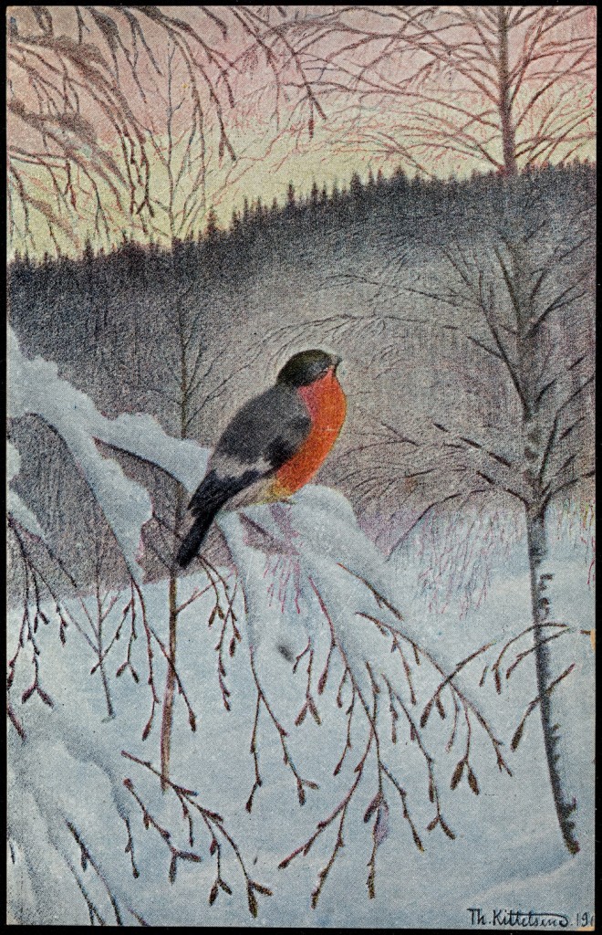 Winter Bird Landscape by Kittelsen
