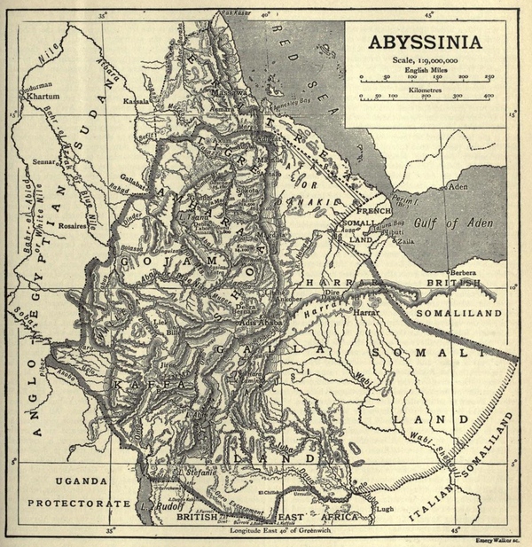 map of abyssinia from 1911