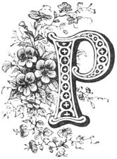 Letter p with flowers