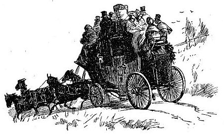 Black & White Stagecoach Drawing