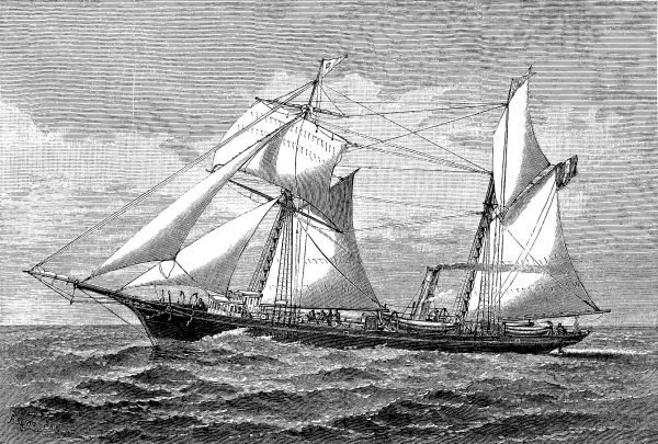 Steamship with Sails