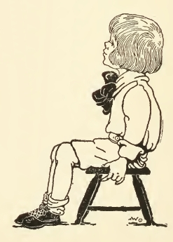 Little Boy Sitting on A Stool