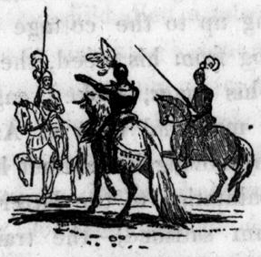 Drawing of Knights on Horseback