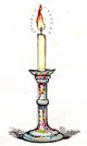 lit candle stick drawing