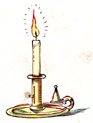 lit candle Stick drawing 2