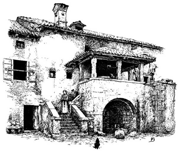 Vintage Italian Farmhouse Drawing