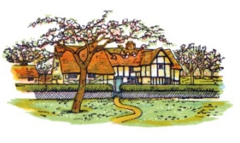 Drawing of an English Tudor House