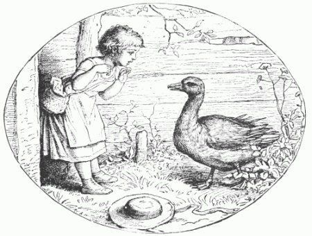 Girl & Goose Drawing