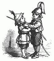 Drawing of Kids Playing Soldier