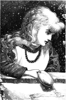Young girl pondering the snowfall