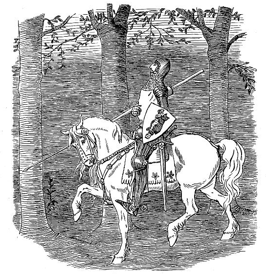 Drawing of a Knight on Horseback