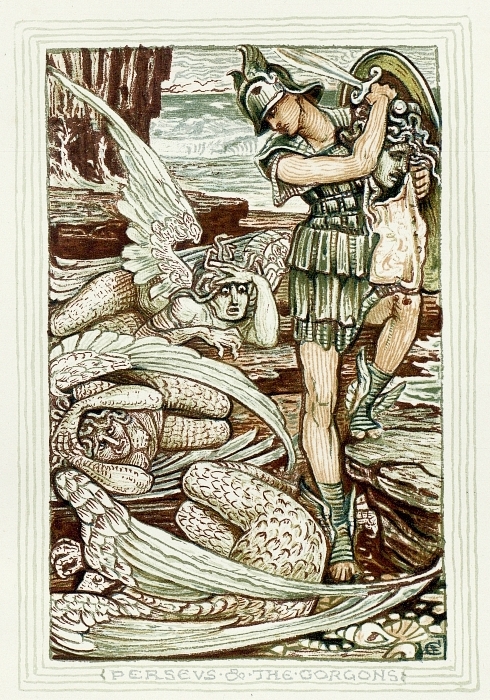 Drawing of Perseus Slaying Medusa