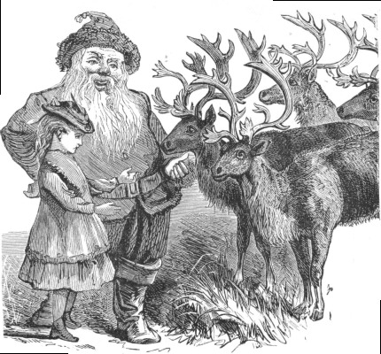 Santa and his reindeer.