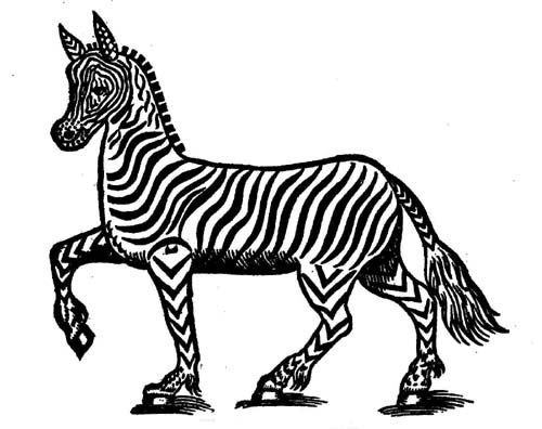 Vintage Zebra Drawing