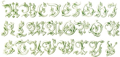 Set of German Arabesque Letters