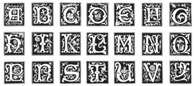 Set of 16th Century Block Letters