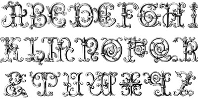 Collection of Metal Ornamental Letters