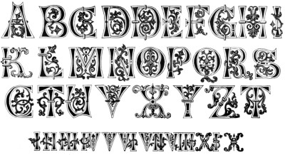 Alphabet from the 11th Century with Numerals