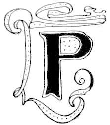 Beribboned Letter P