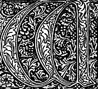 illuminated W by William Morris