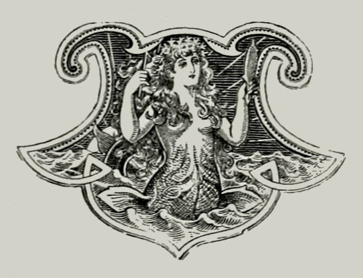 vintage, public domain mermaid drawing