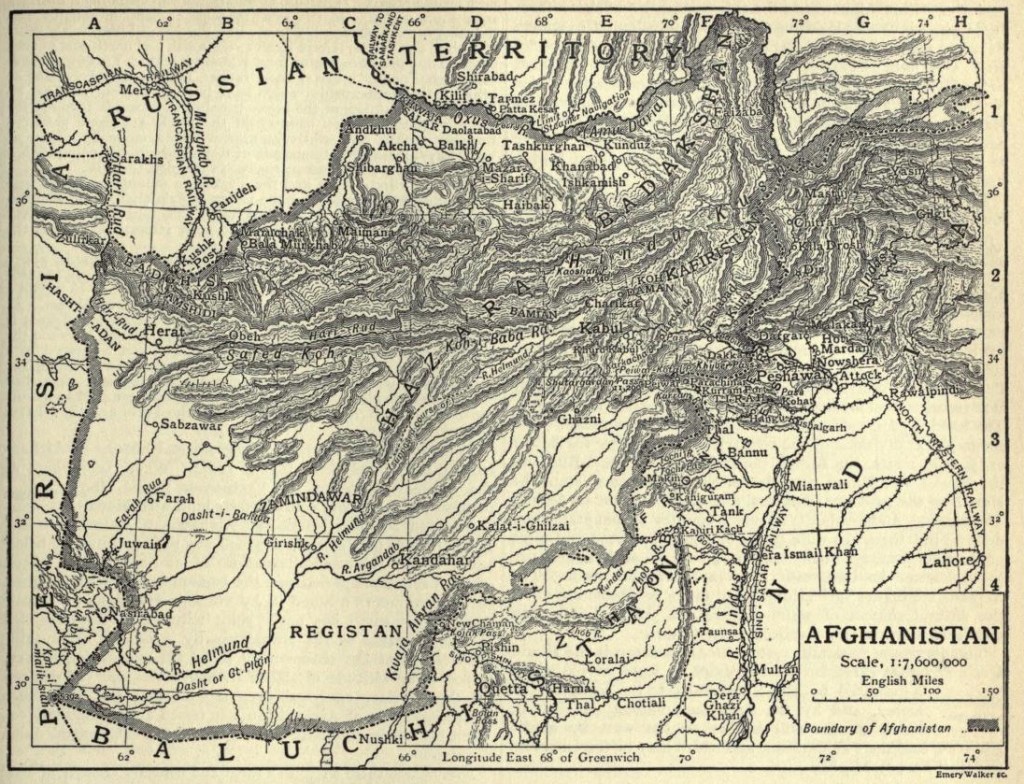 vintage afghanistan map