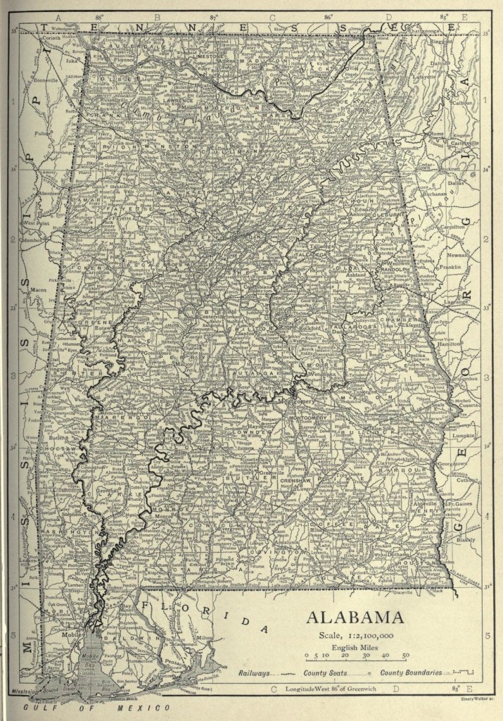 vintage alabama map