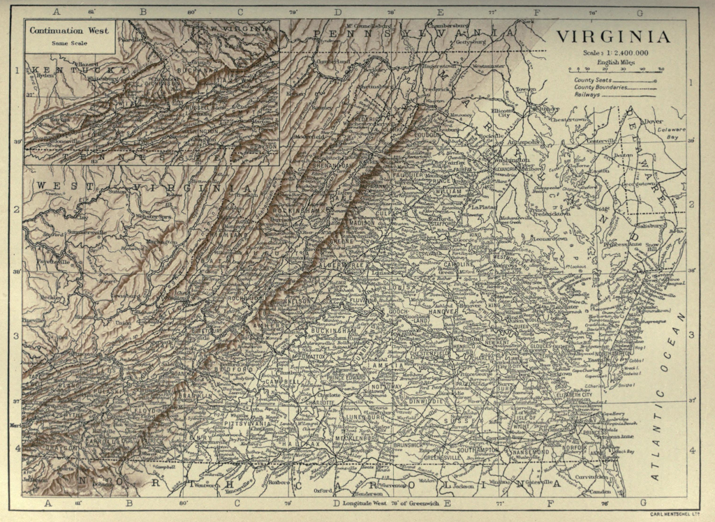 vintage virginia map