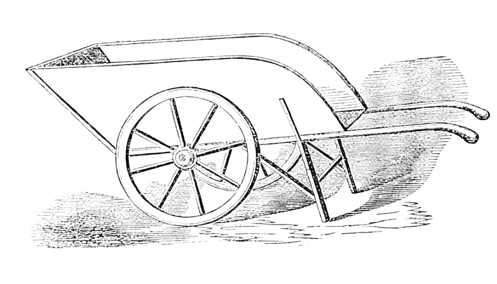 wooden wheelbarrow drawing from ReusableArt.com
