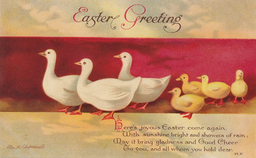 Happy Easter Duckies - a Vintage Clapsaddle Easter Postcard