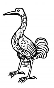 crane woodcut