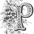 Letter p with flowers